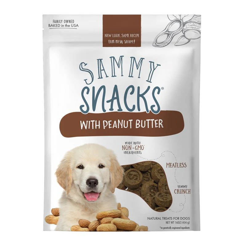 Ancestry Pet Food Sammy Snacks Peanut Butter Crunchy Dog Biscuits Treats - 8 Oz