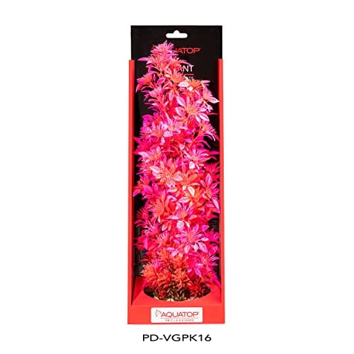 Aquatop Vibrant Garden Plant Boxed Plastic Aquarium Plant - Pink - 16