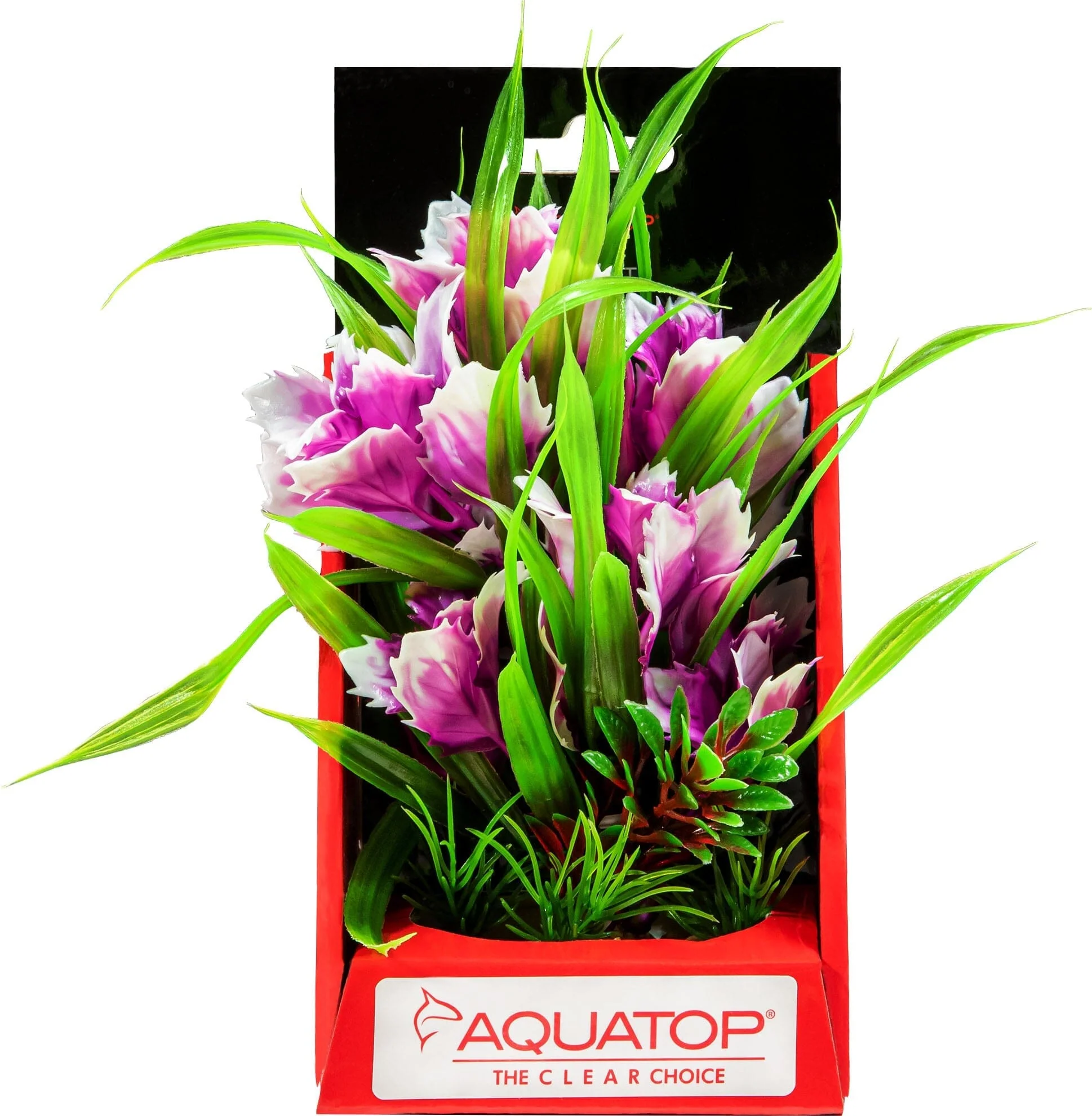 Aquatop Vibrant Garden Plant Boxed Plastic Aquarium Plant - Violet - 6