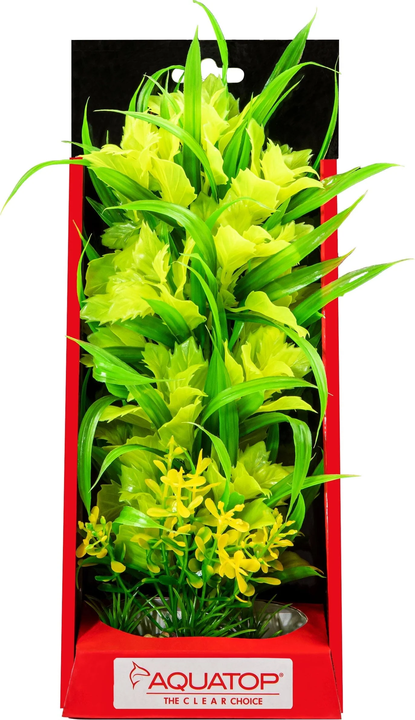 Aquatop Vibrant Passion Plant Boxed Plastic Aquarium Plant Decoration - Yellow - 10