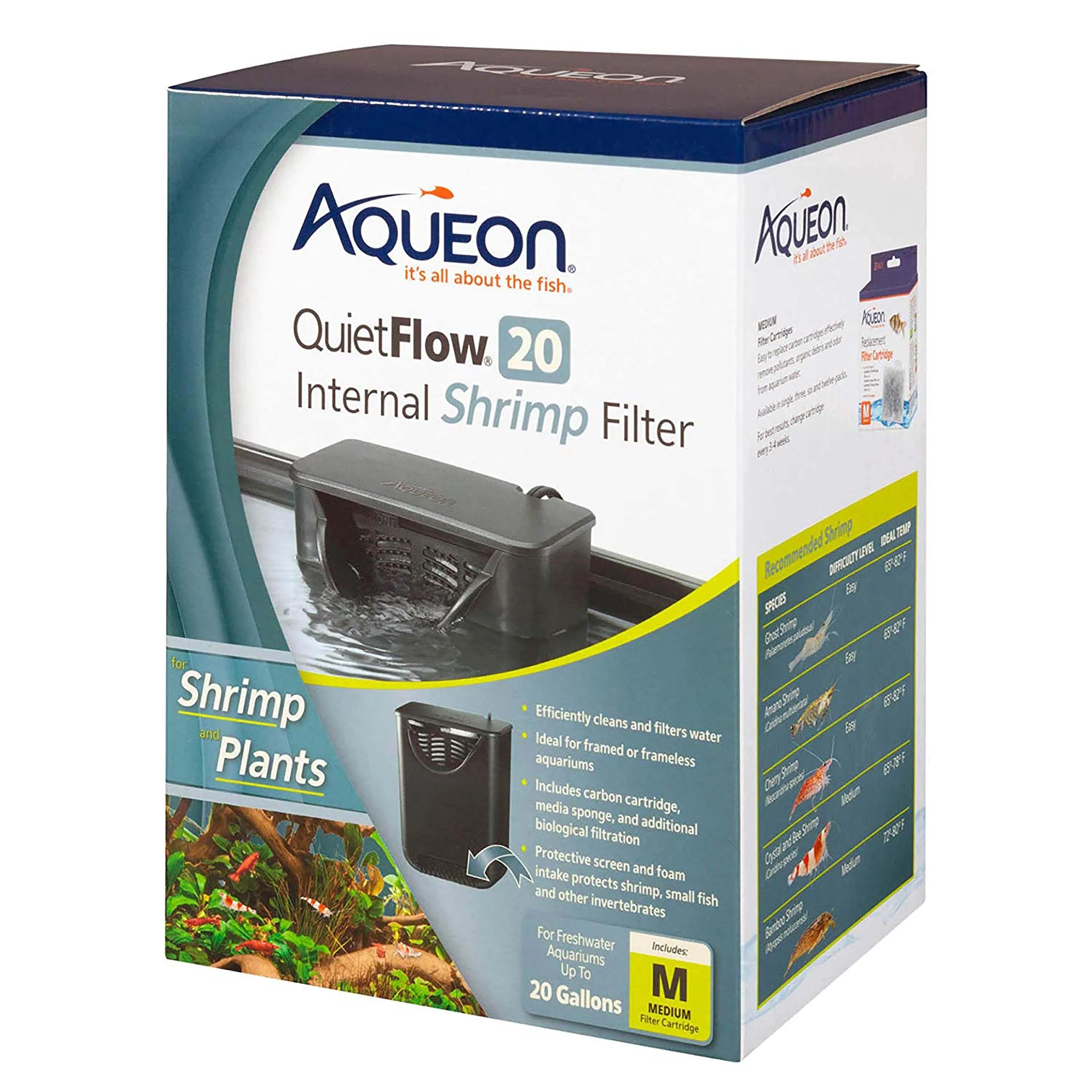 Aqueon QuietFlow Internal Shrimp Filter - 20 gal