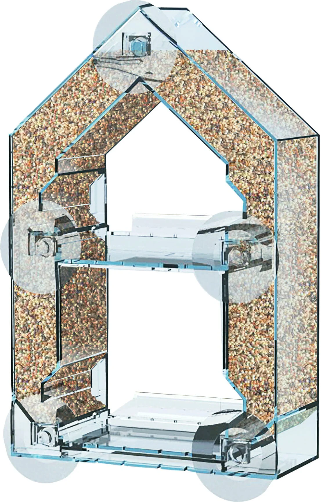 Audubon Sneak-A-Peak Window Seed Seed Wild Bird Feeder - Clear - 1 Lb Cap