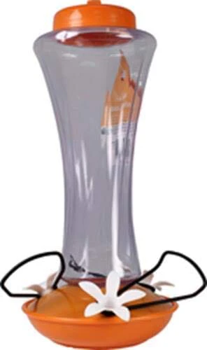 Audubon Trumpet Plastic Oriole Feeder - Clear/Orange - 20 Oz Cap