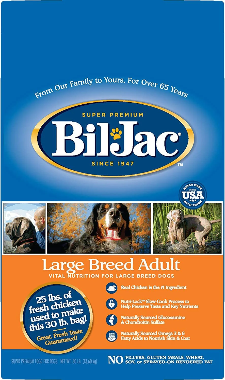 Bil-Jac Large Breed Adult Dry Dog Food - Chicken - 30 Lbs
