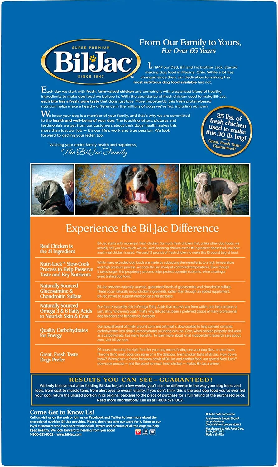 Bil-Jac Large Breed Adult Dry Dog Food - Chicken - 30 Lbs - Image 4