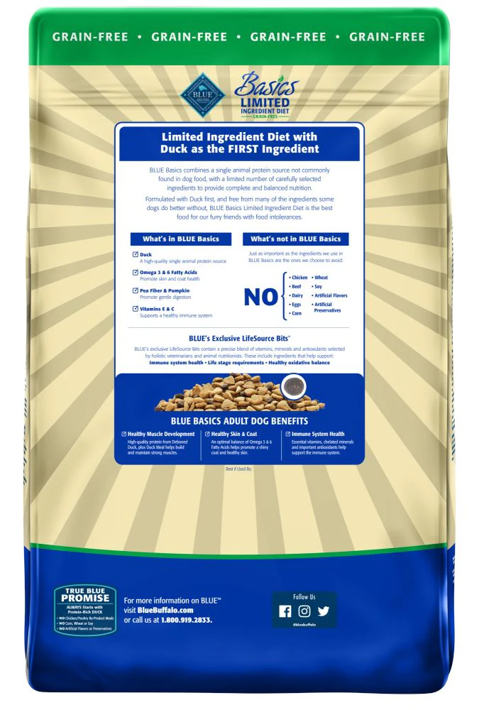 Blue Buffalo Basics Grain Free Adult Duck & Potato Recipe Dry Dog Food - Image 7