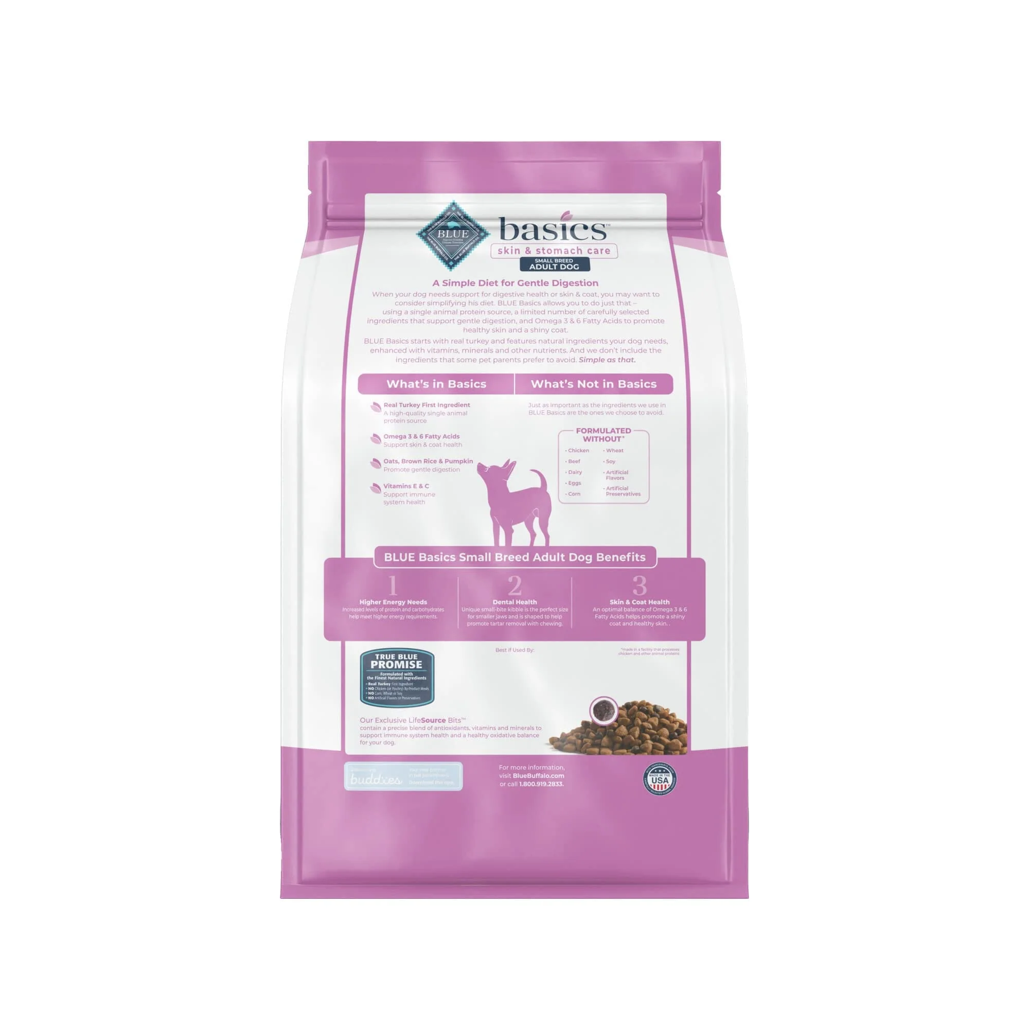 Blue Buffalo Basics Turkey Small-Breed Dry Dog Food - 4 Lbs - Image 2