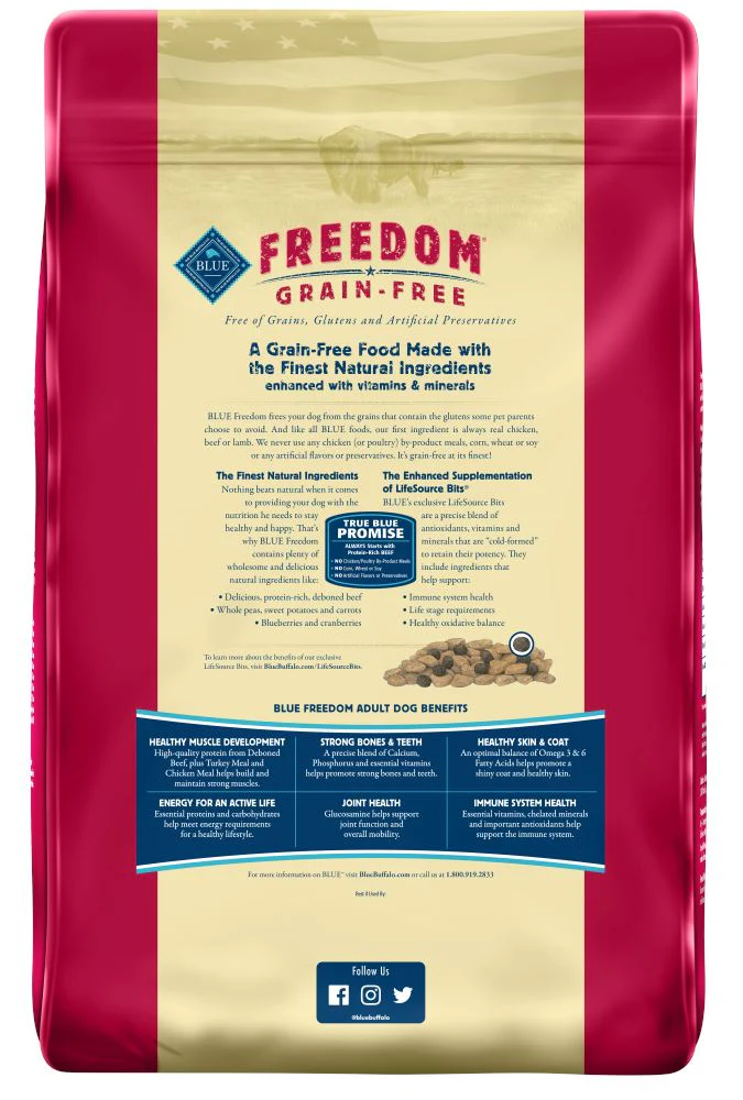 Blue Buffalo Freedom Grain-Free Adult Beef Recipe Dry Dog Food - Image 5