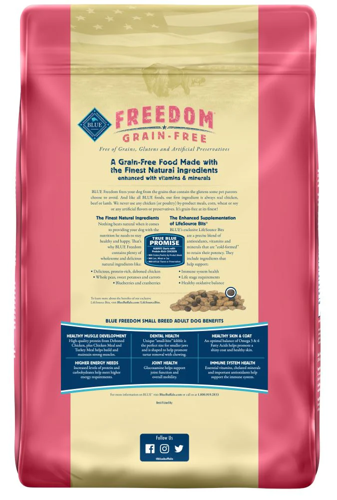 Blue Buffalo Freedom Grain Free Chicken Recipe Small Breed Adult Dry Dog Food - Image 4