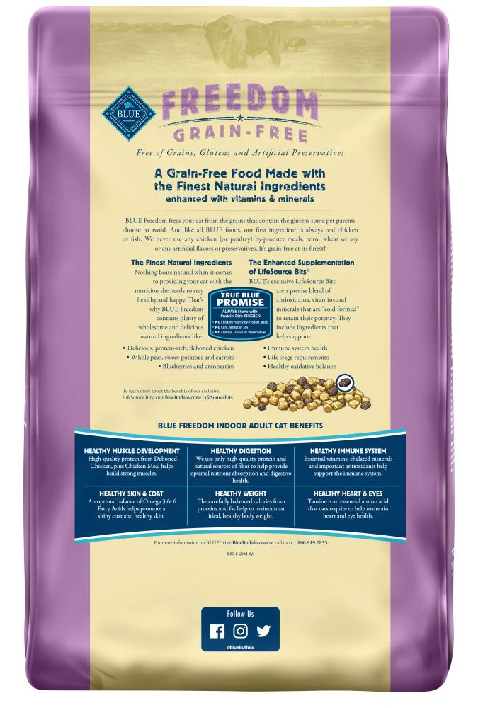 Blue Buffalo Freedom Grain Free Indoor Chicken Recipe Dry Cat Food - Image 6