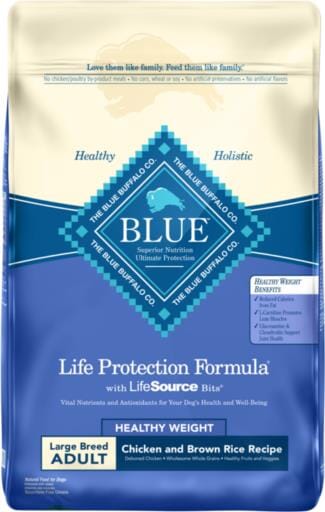 Blue Buffalo Life Protection Formula Adult Large-Breed Healthy Weight Chicken and Brown Rice Dry Dog Food - 30 Lbs