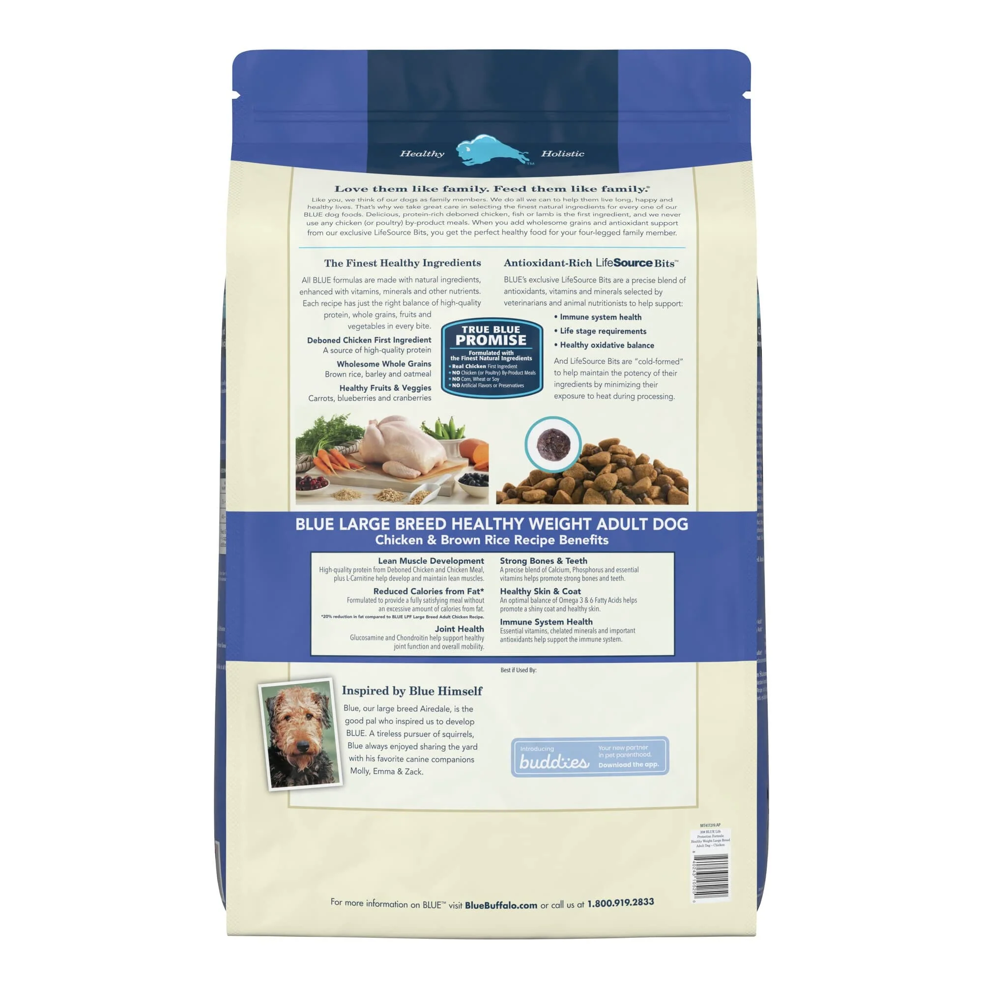 Blue Buffalo Life Protection Formula Adult Large-Breed Healthy Weight Chicken and Brown Rice Dry Dog Food - 30 Lbs - Image 2