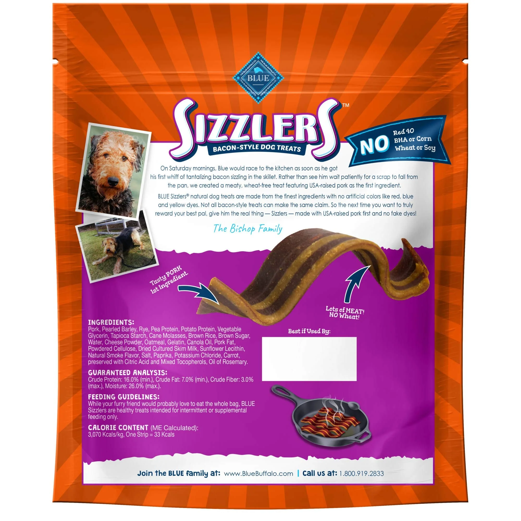 Blue Buffalo Sizzlers with Chedder Soft and Chewy Dog Treats - 15 Oz - Image 2