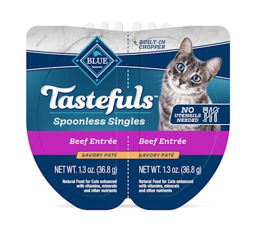 Blue Buffalo Tasteful Spoonless Singles Adult Beef Pate Wet Cat Food - 2.6 Oz - 10 Trays
