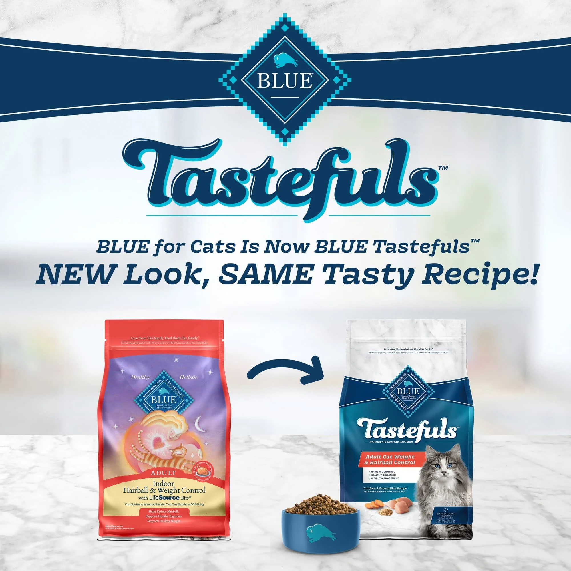 Blue Buffalo Tastefuls Indoor Adult Hairball and Weight Control Chicken Dry Cat Food - 7 Lbs - Image 3