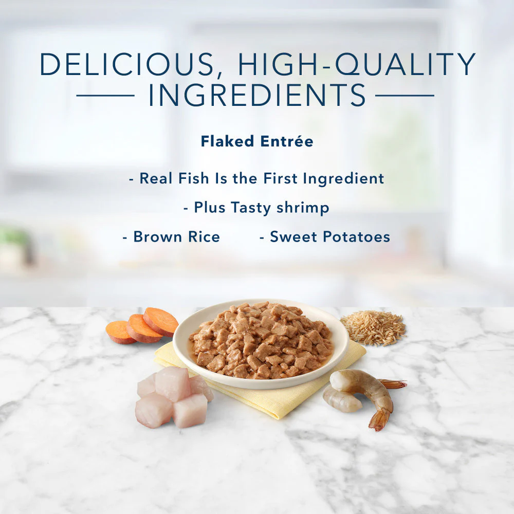 Blue Buffalo Tastefuls Natural Flaked Fish & Shrimp Entree in Gravy Wet Cat Food - Image 4