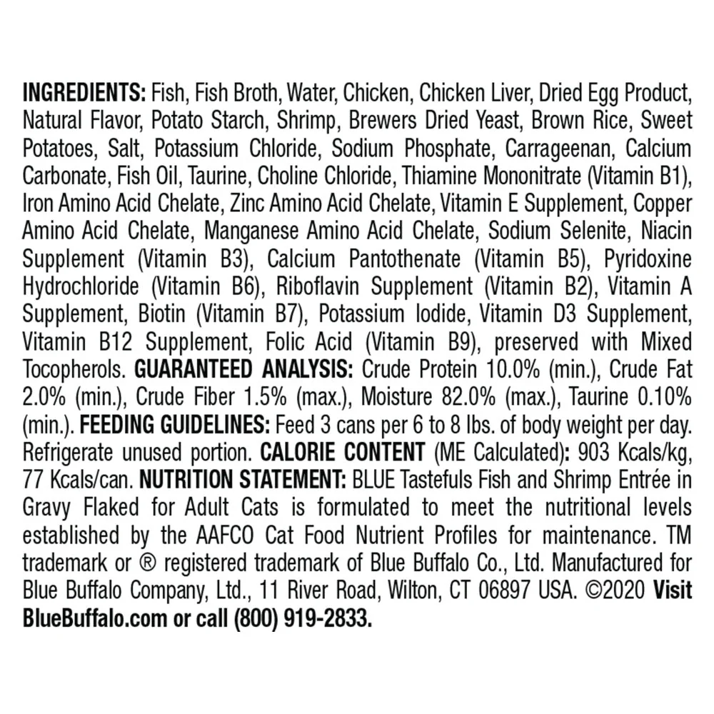 Blue Buffalo Tastefuls Natural Flaked Fish & Shrimp Entree in Gravy Wet Cat Food - Image 5