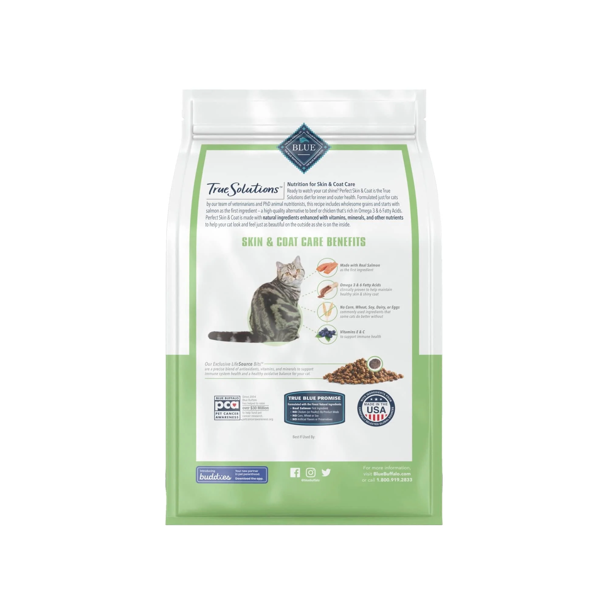 Blue Buffalo True Solutions Perfect Coat Dry Cat Food - 3.5 Lbs - Image 2