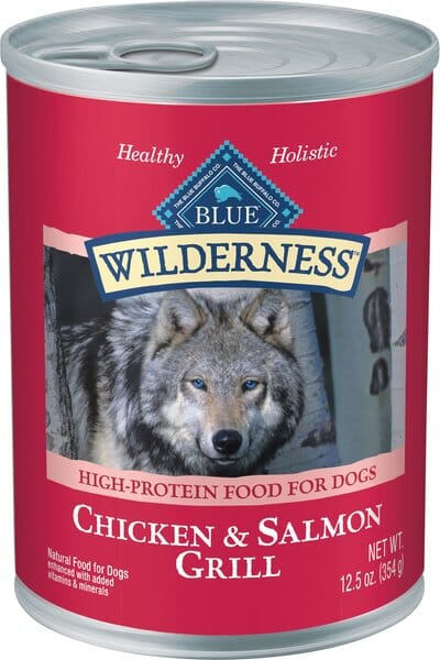 Blue Buffalo Wilderness Adult High-Protein Grilled and Chicken Canned Dog Food  - 12.5 Oz - Case of 12