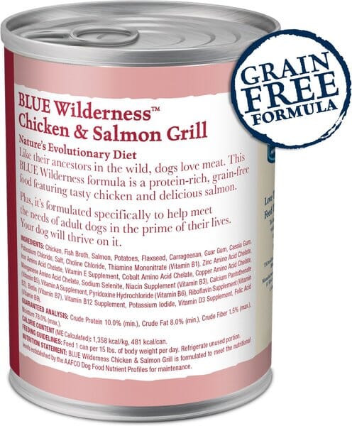 Blue Buffalo Wilderness Adult High-Protein Grilled and Chicken Canned Dog Food  - 12.5 Oz - Case of 12 - Image 2