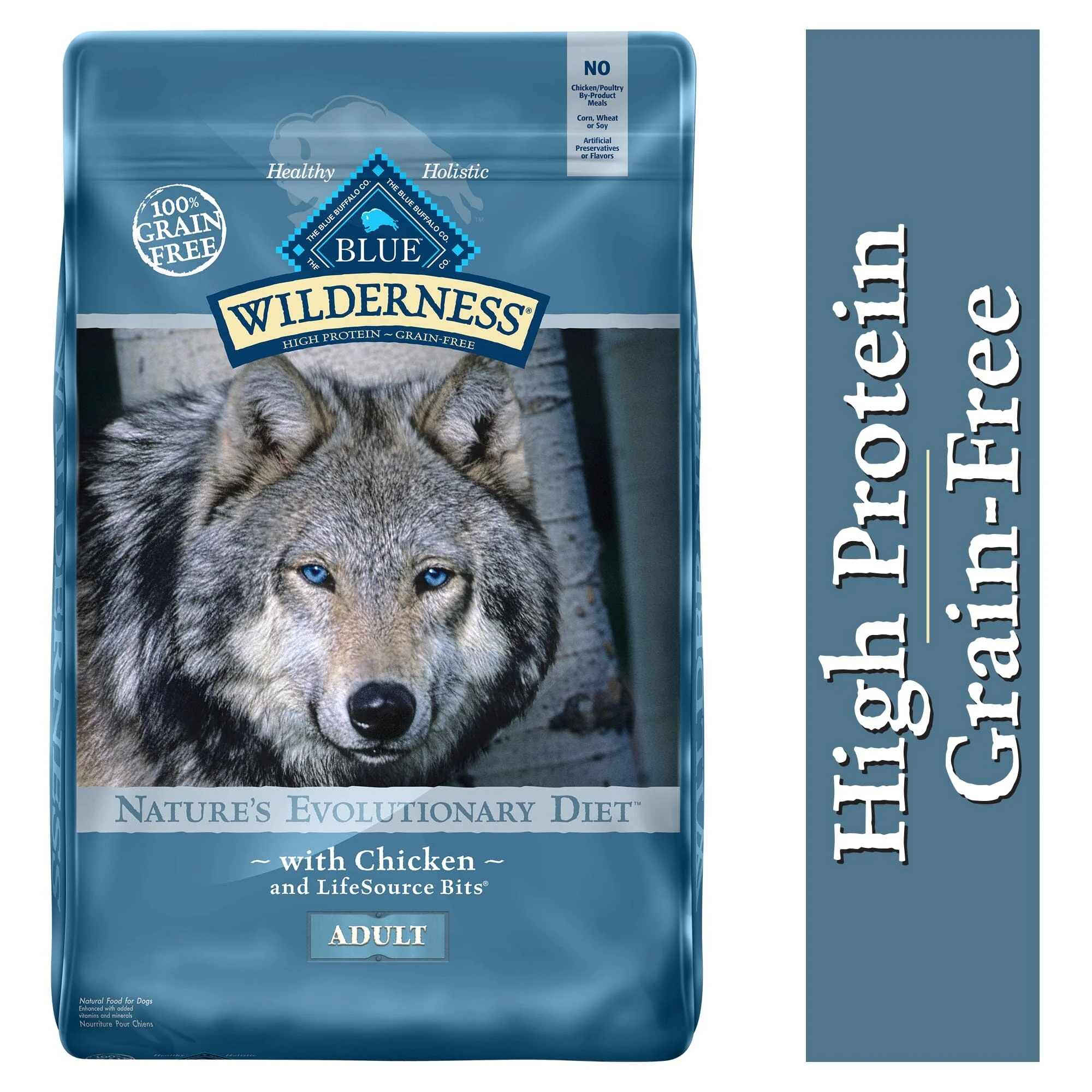 Blue Buffalo Wilderness Grain-Free High-Protein Chicken Dry Dog Food - 24 Lbs