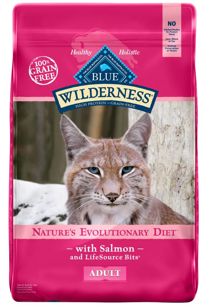 Blue Buffalo Wilderness Grain Free Salmon High Protein Recipe Dry Cat Food