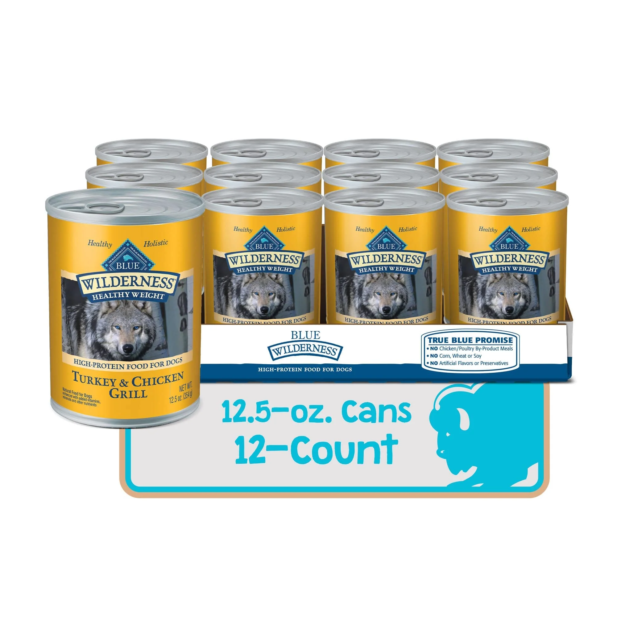 Blue Buffalo Wilderness Healthy Weight Turkey and Chicken Canned Dog Food - 12.5 Oz - Case of 12 - Image 2