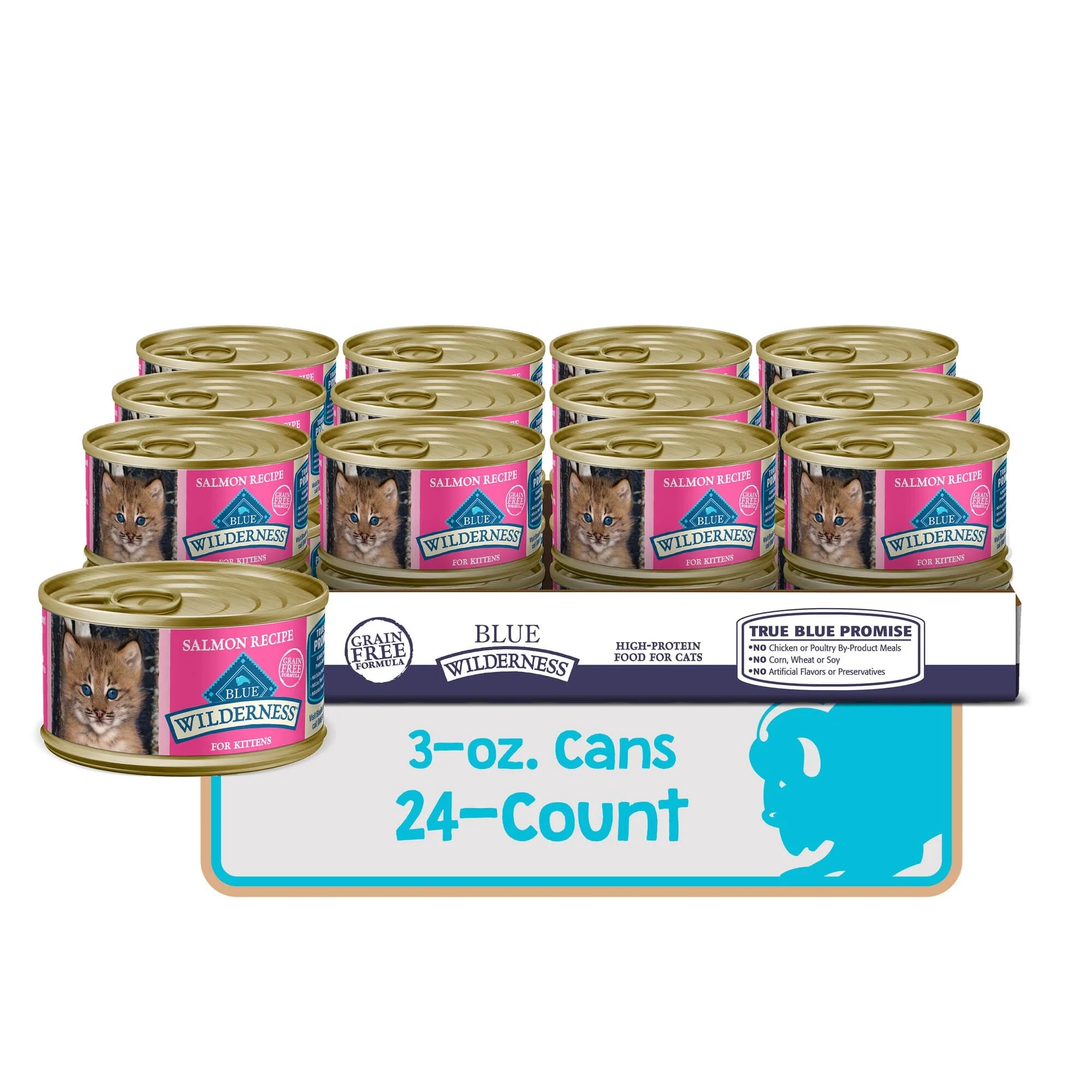 Blue Buffalo Wilderness Salmon Recipe Canned Cat Food - 3 Oz - Case of 24 - Image 2
