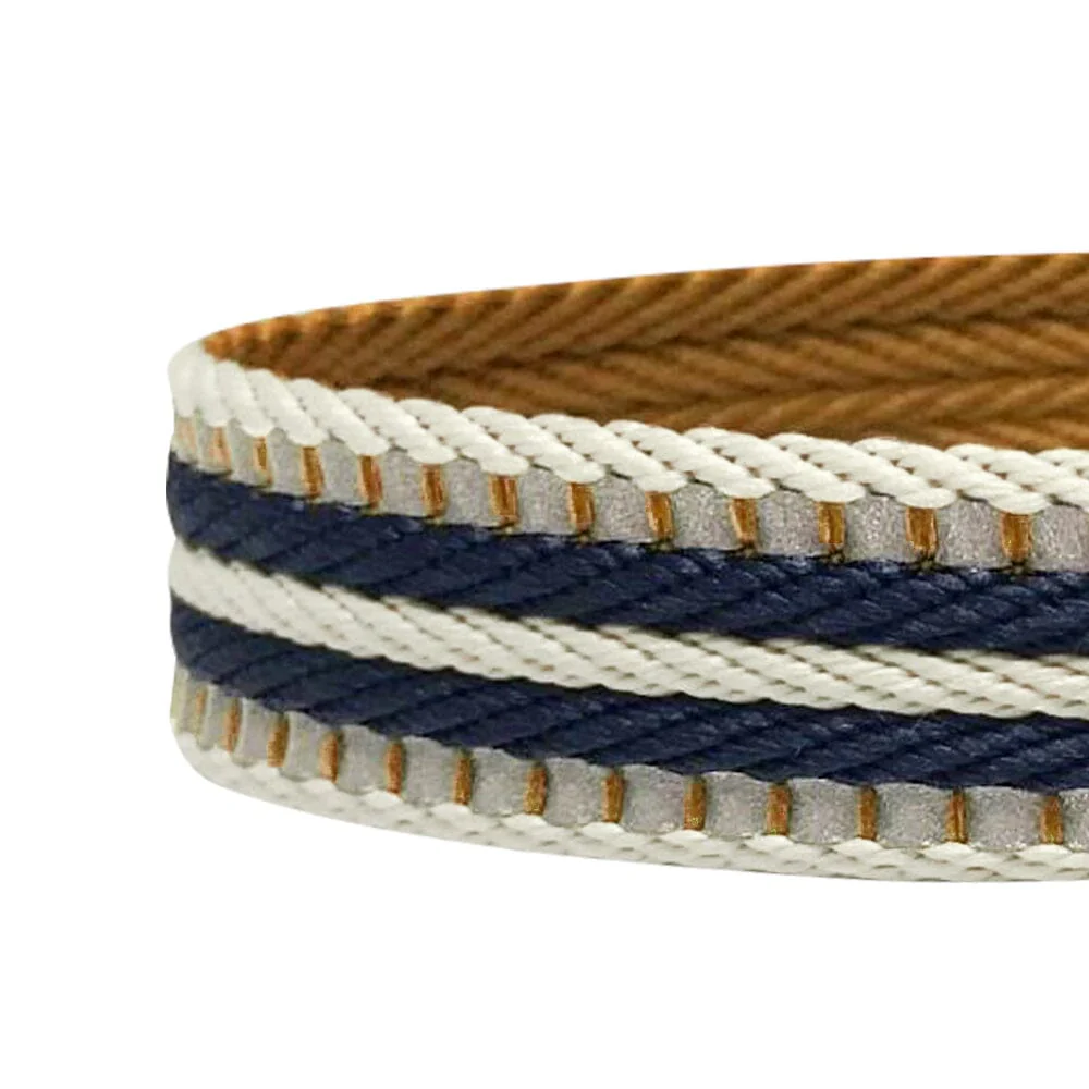 Blueberry Pet 3M Reflective Olive & Blue-gray Stripe Safety Training Martingale Dog Collar - Image 3