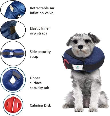 Calm Paws Protective Inflatable Dog Collar with Dog Calming Disk - Extra Small - Image 5