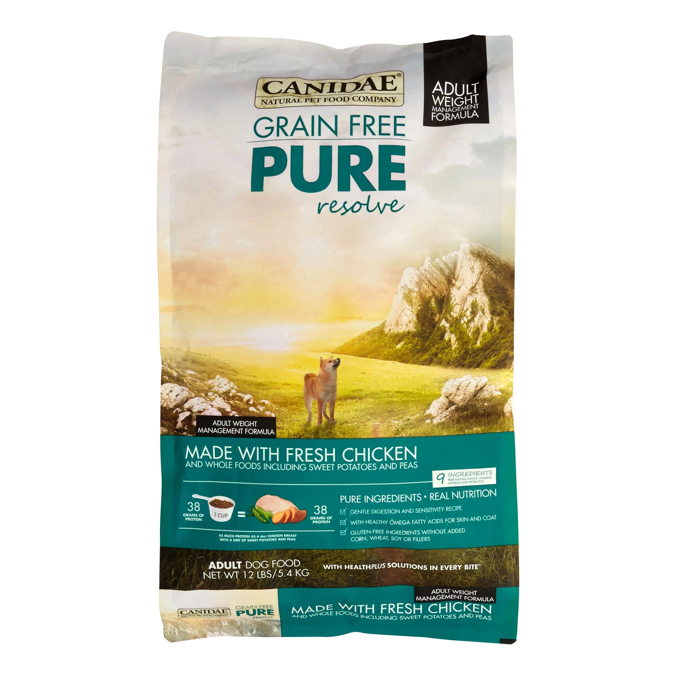 Canidae Grain-Free Limited Ingredient Pure Goodness Chicken and Peas Healthy Weight Dry Dog Food - 12 Lbs