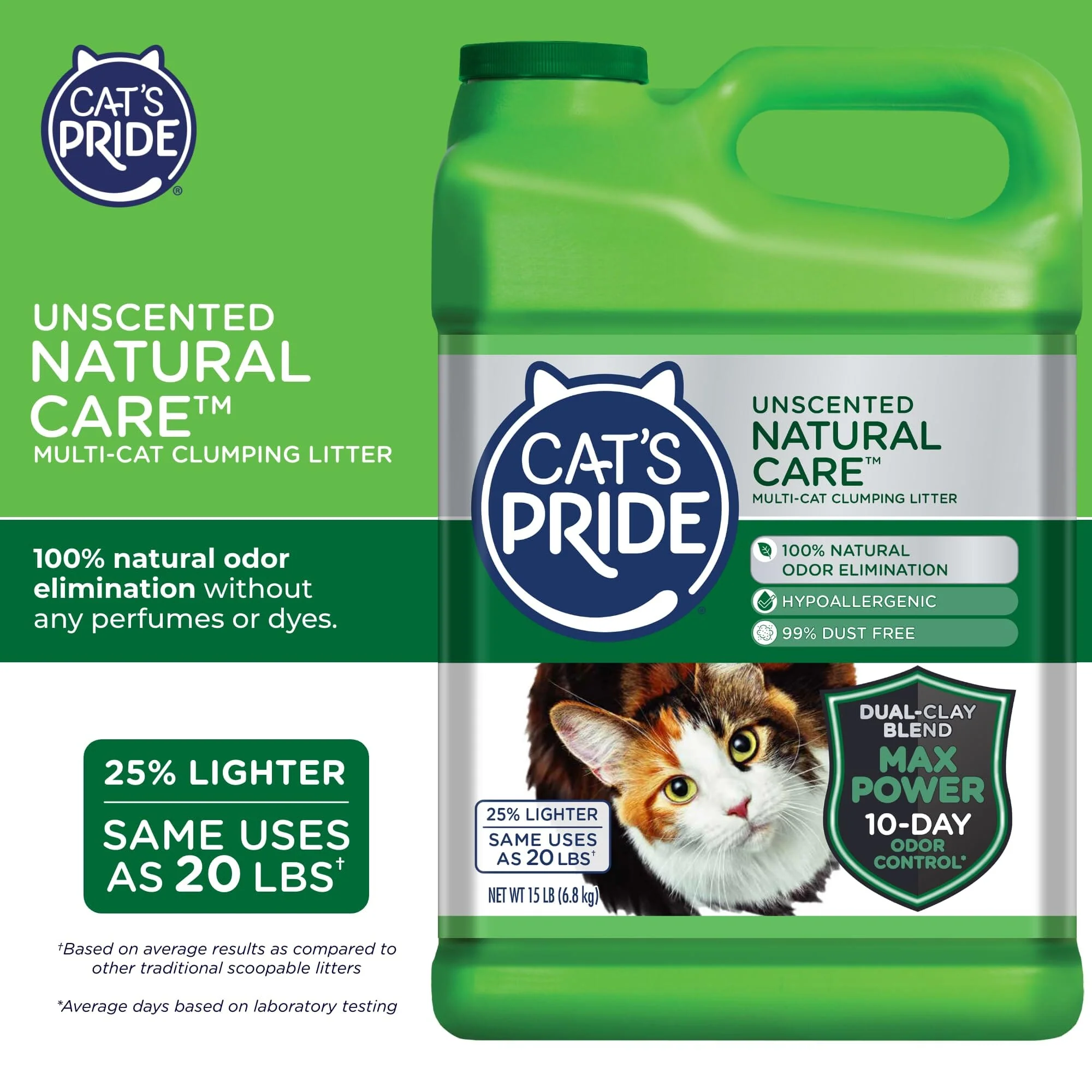 Cat's Pride Natural Care Unscented Clumping Clay Cat Litter - 15 Lbs - Image 2