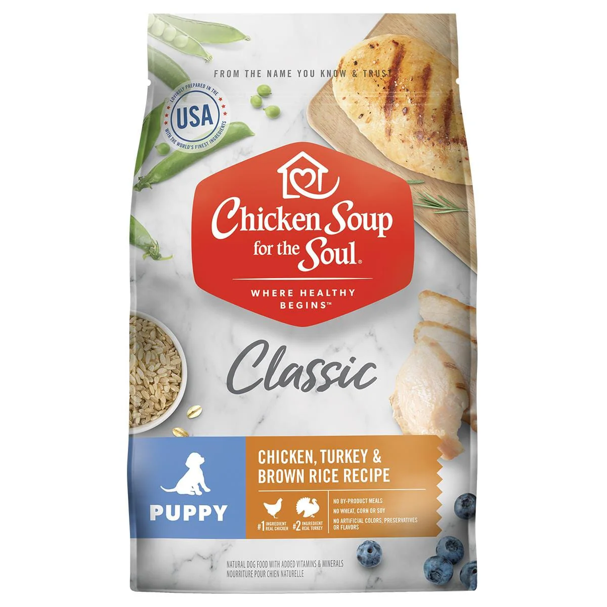 Chicken Soup for the Soul Puppy Recipe Chicken Turkey and Brown Rice Dry Dog Food - 13.5 Lbs