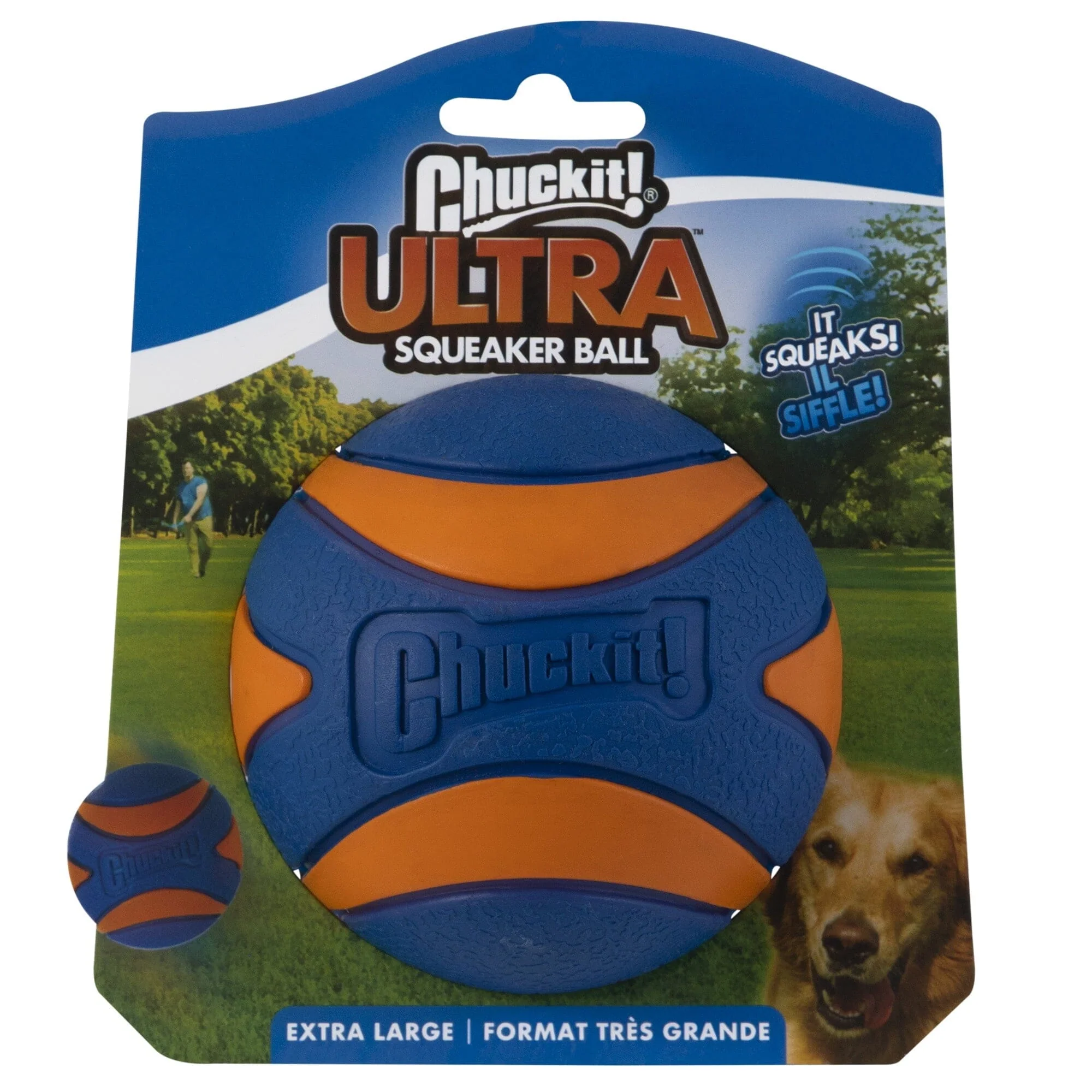 Chuckit! Ultra-Squeaker Ball High-Bounce and Fetch Rubber Dog Toy - Orange - Extra Large - Image 3