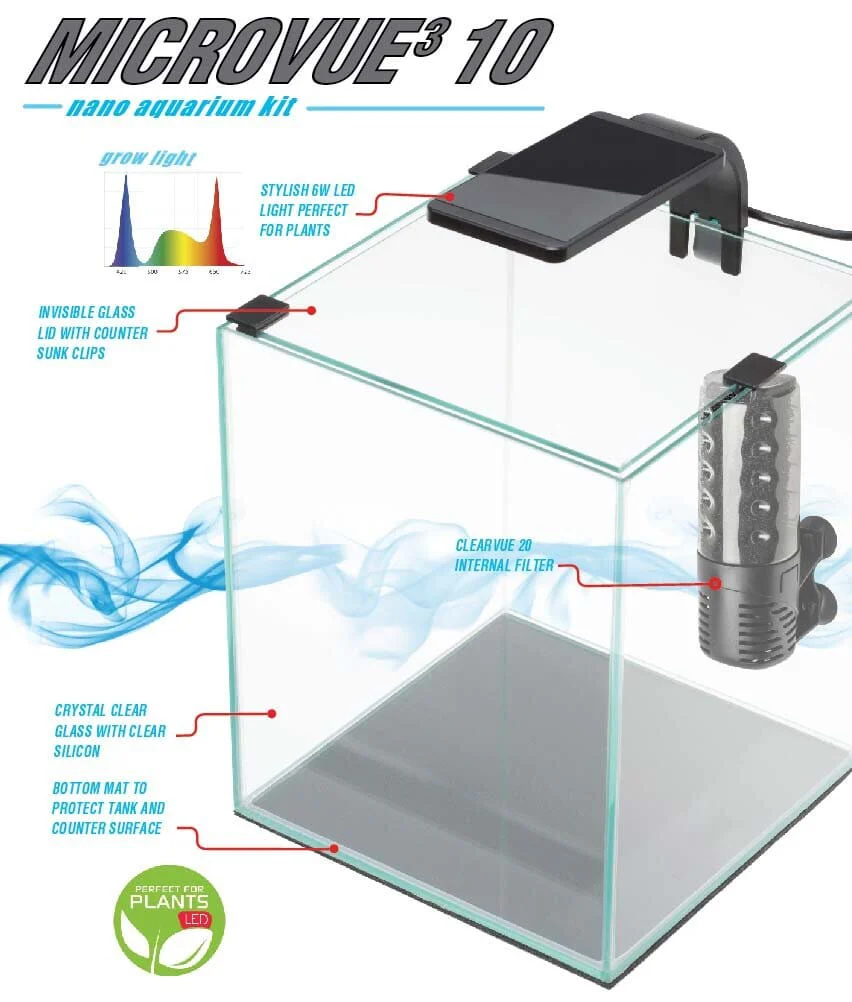 Cobalt Aquatics Microvue3 10 Glass Aquarium Kit - 2.6 Gal - Image 2