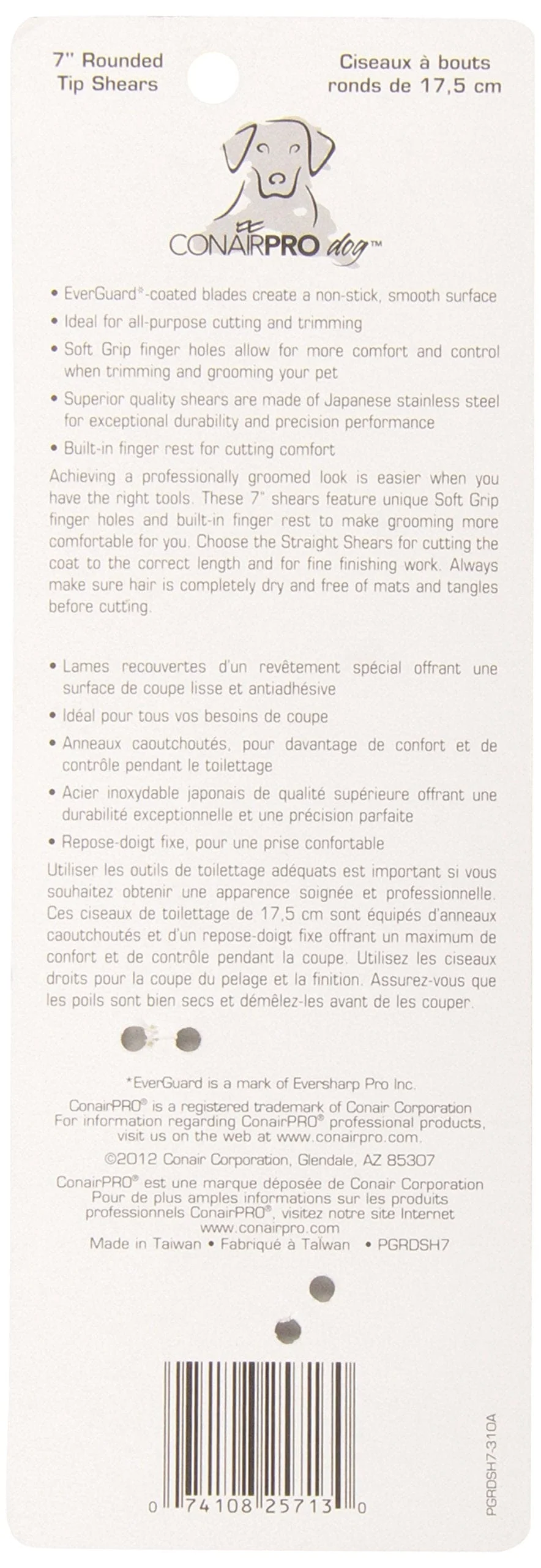 CONAIR Round Tip Pet Grooming Shears - 7" - Image 3