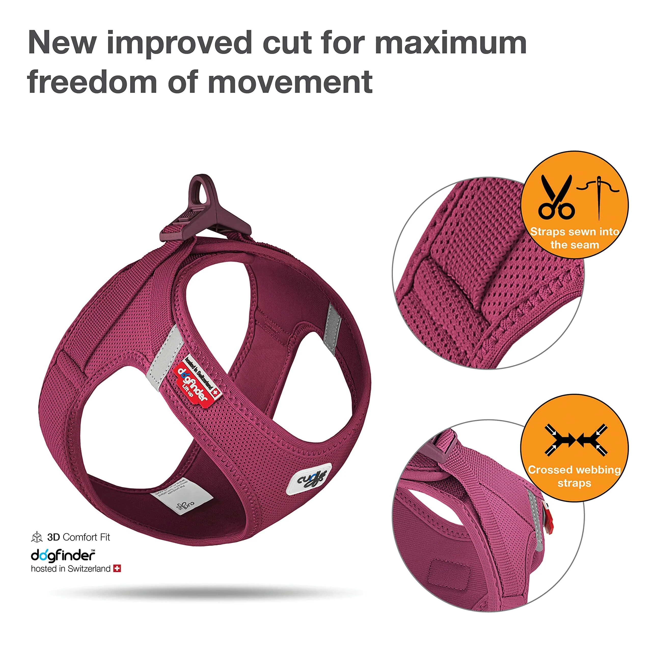 Curli Clasp Mesh Vest Dog Harness - Ruby - X-Large - Image 2