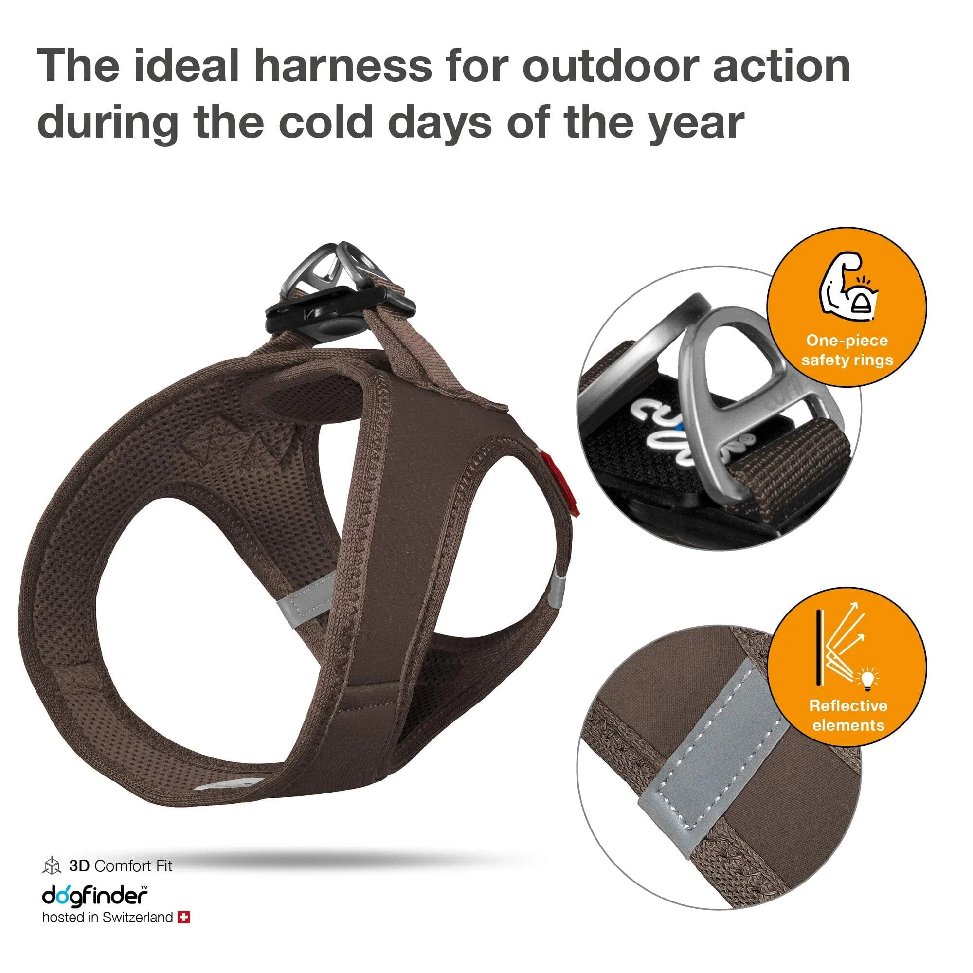 Curli Leather Dog Harness - Brown Extra Small - Image 3
