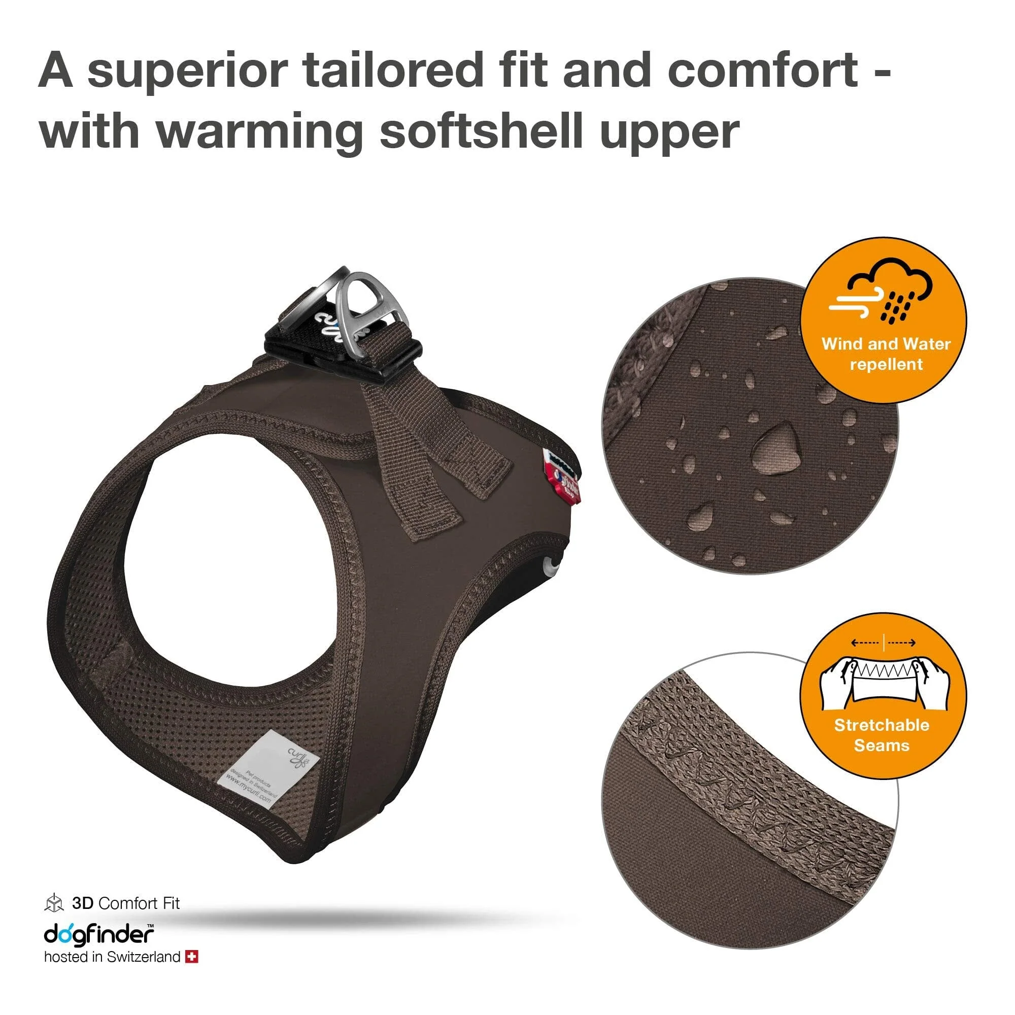 Curli Leather Dog Harness - Brown Extra Small - Image 4