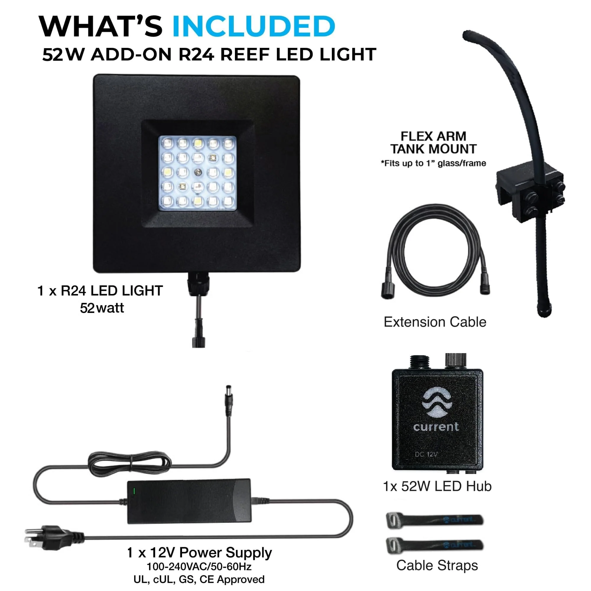 Current USA Orbit R24 Add-on LED Reef Light with LOOP Bluetooth Hub - Black - Image 8