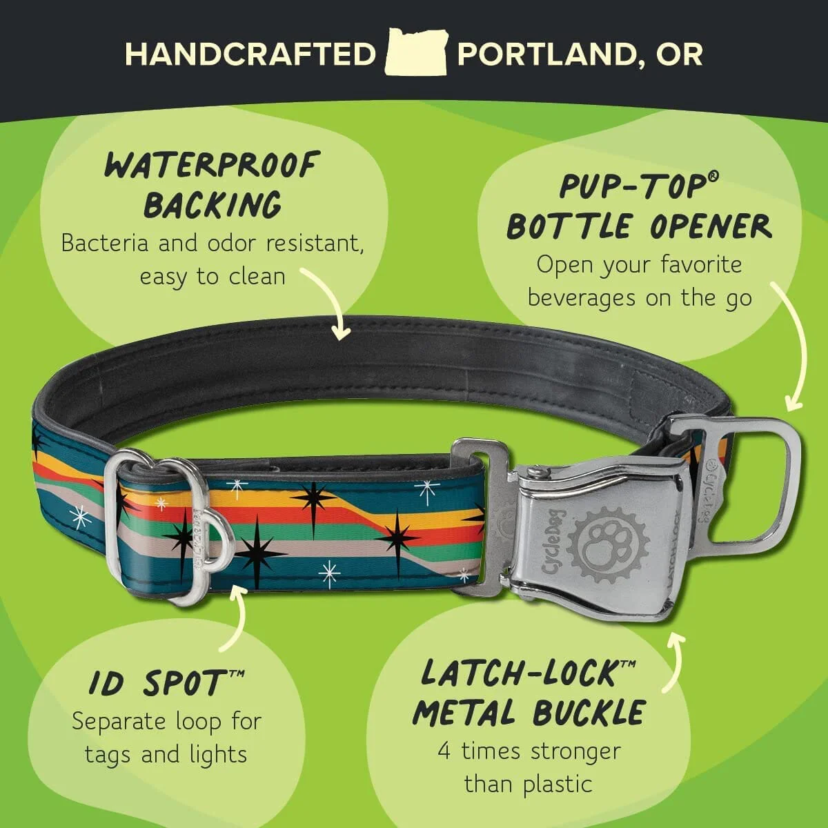 Cycle Dog Earth-Friendly Fatty Dog Collar - Campfire Blanket - Medium - Image 2