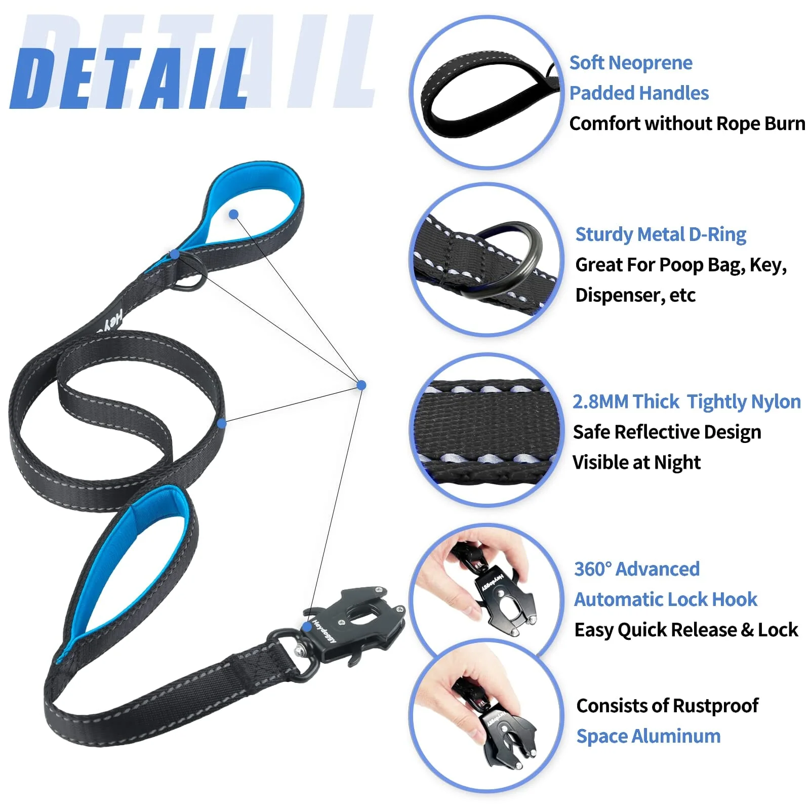 Cycle Dog Regular Earth-Friendly Dog Leash - USA Pattern - 6' Feet - Image 3