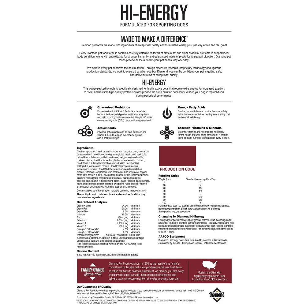 Diamond Diamond Hi-Energy Dry Dog Food - Image 3