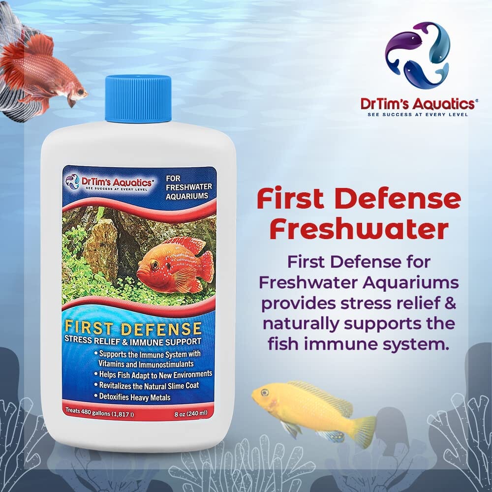 Dr Tim's Aquatics First Defense (480GAL) Stress and Immune Freshwater Solution - 8 Oz - Image 2