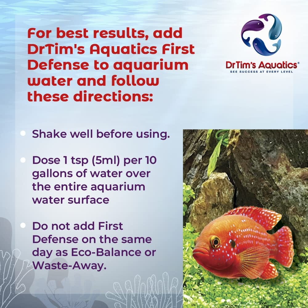 Dr Tim's Aquatics First Defense (480GAL) Stress and Immune Freshwater Solution - 8 Oz - Image 4