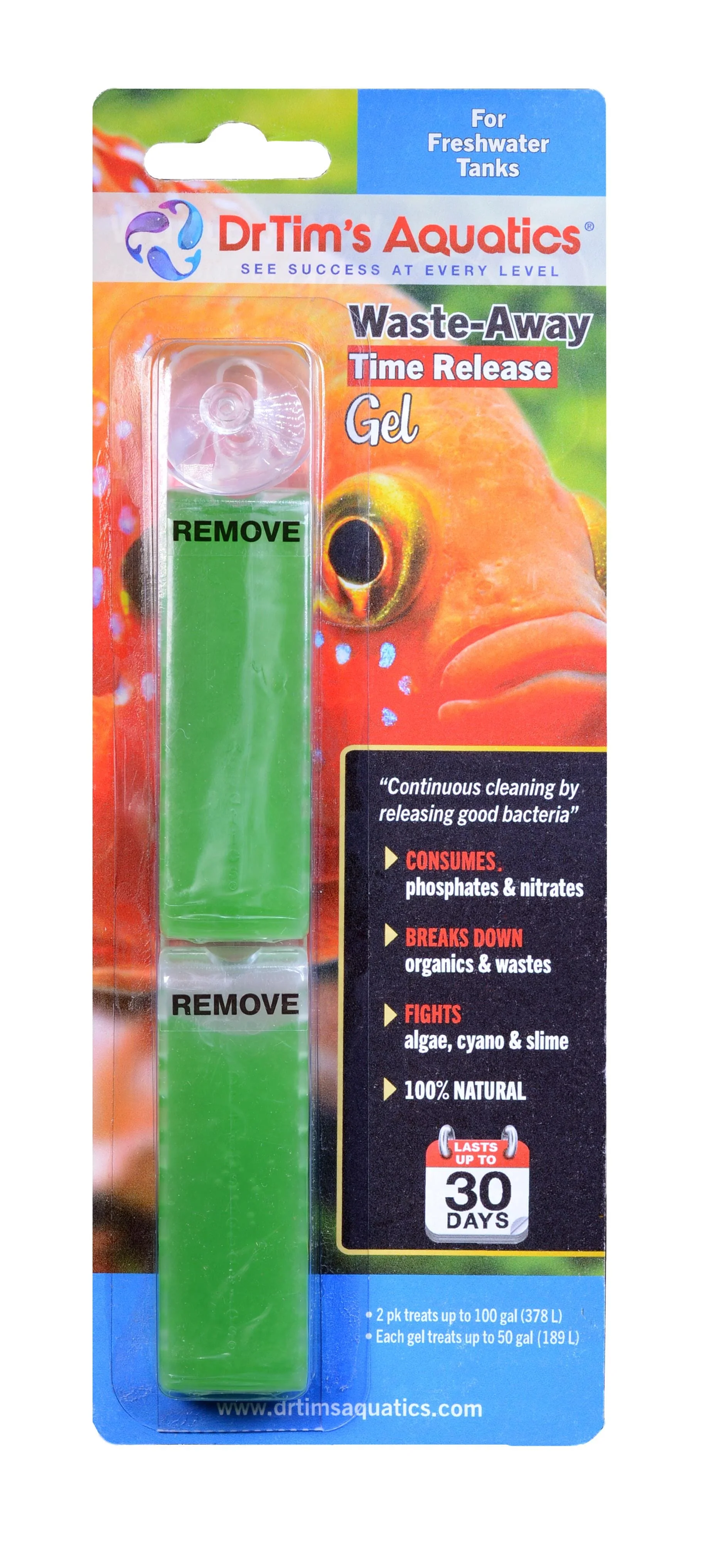 Dr Tim's Aquatics Waste-Away Time Release Gel Freshwater Clarifer - Medium - (30GAL) - 2 Pack