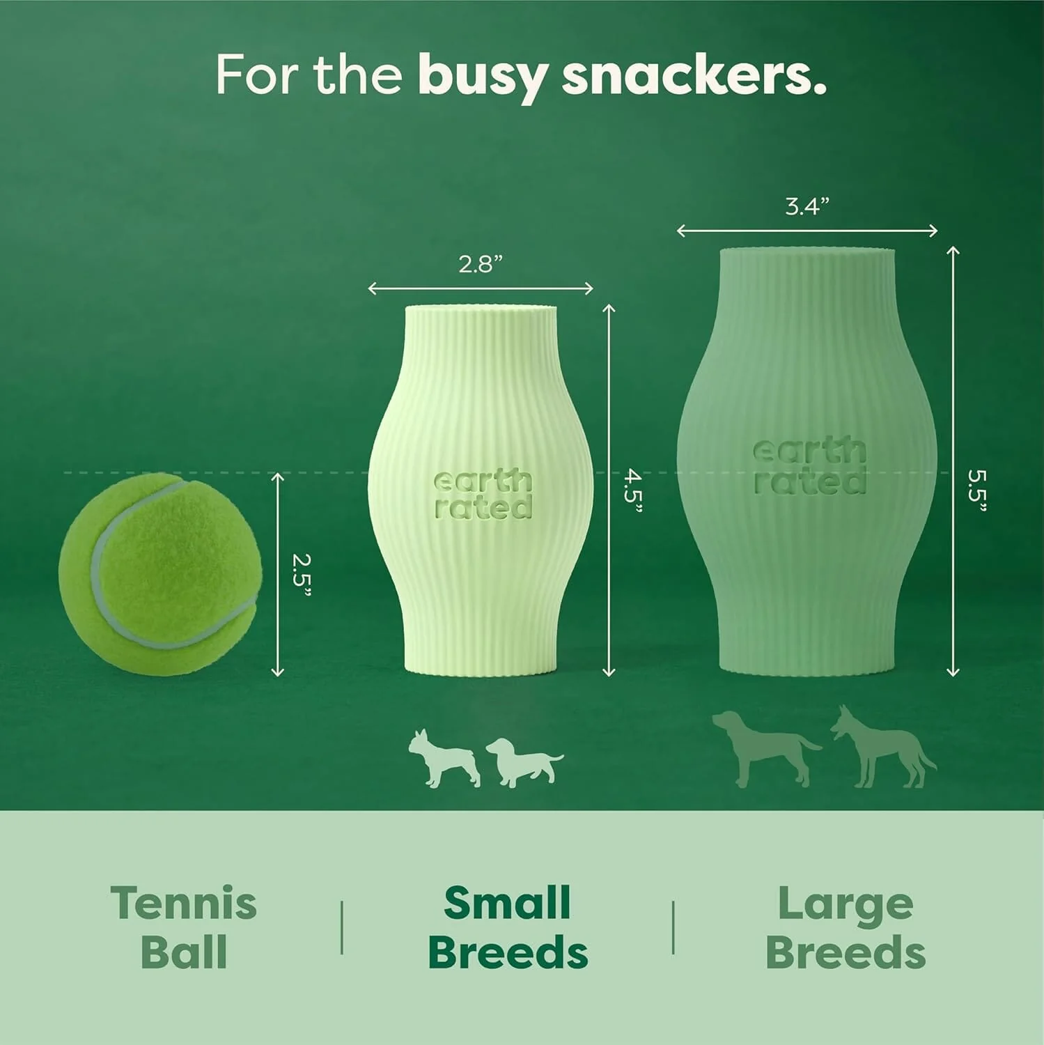 Earth Rated Natural Rubber Treat Dispensing Dog Toy - Green - Image 11