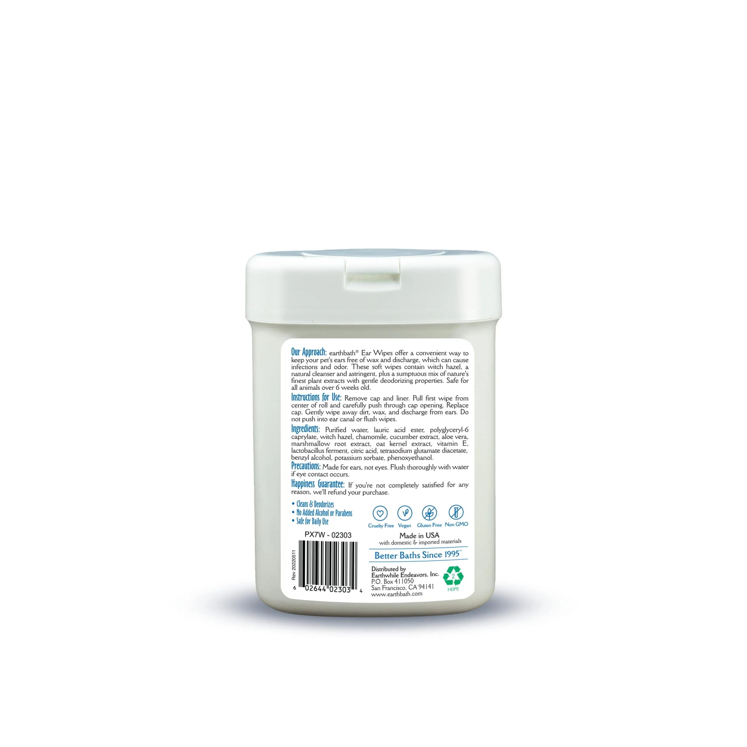 Earthbath® Ear Wipes for Cat & Dog - 25 Count - Image 2