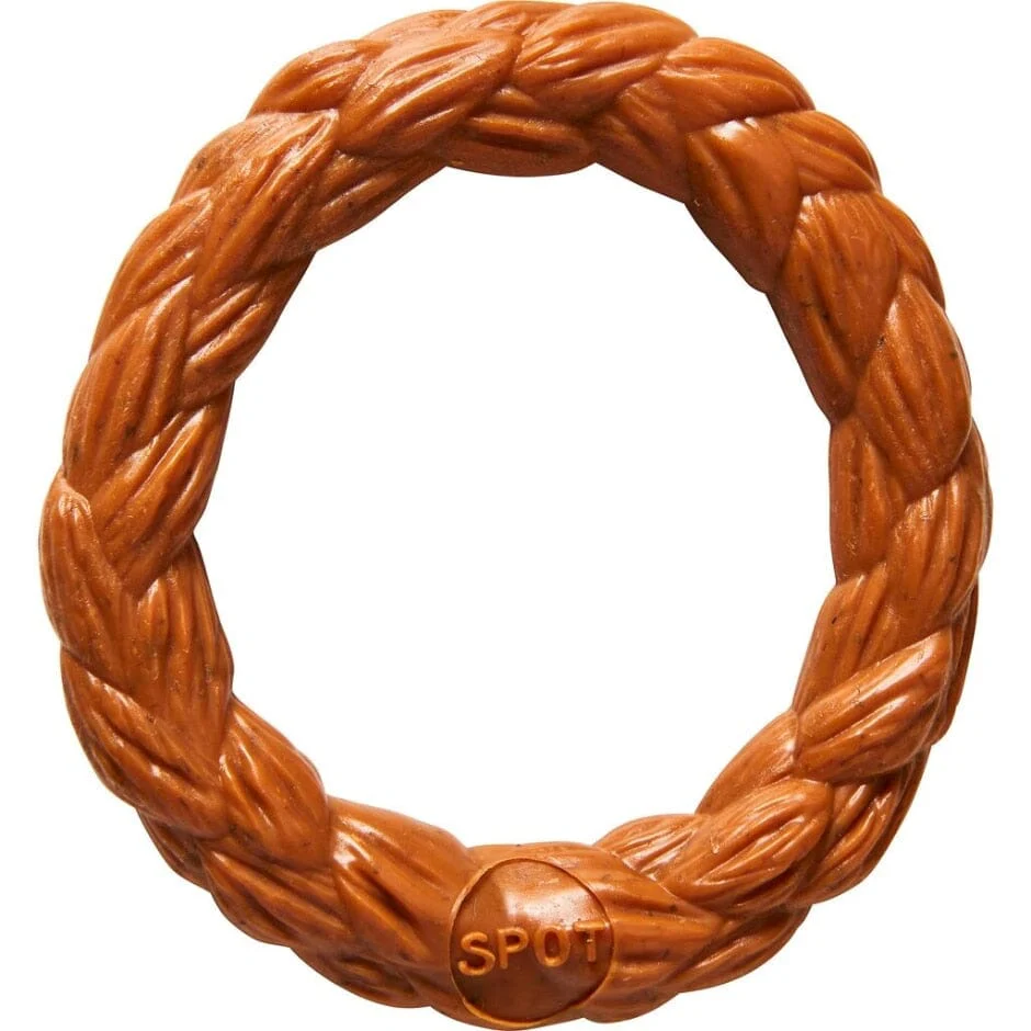 Ethical SPOT Bam-Bones Braid Ring Hickory Smoke Flavored Bamboo and Nylon Chew Dog Toy - Image 2