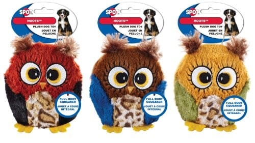 Ethical SPOT Hoots Owl Squeak and Plush Dog Toy - Assorted - 3 Inch